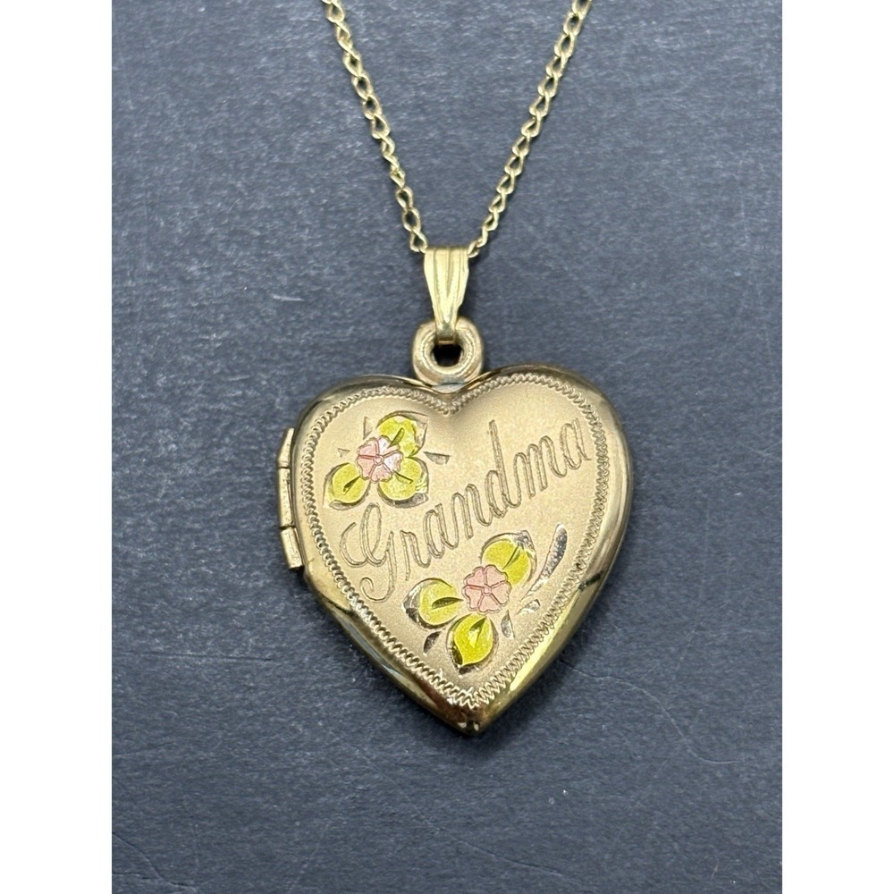 14KT Gold Filled "Grandma" Heart Pendant Necklace H21